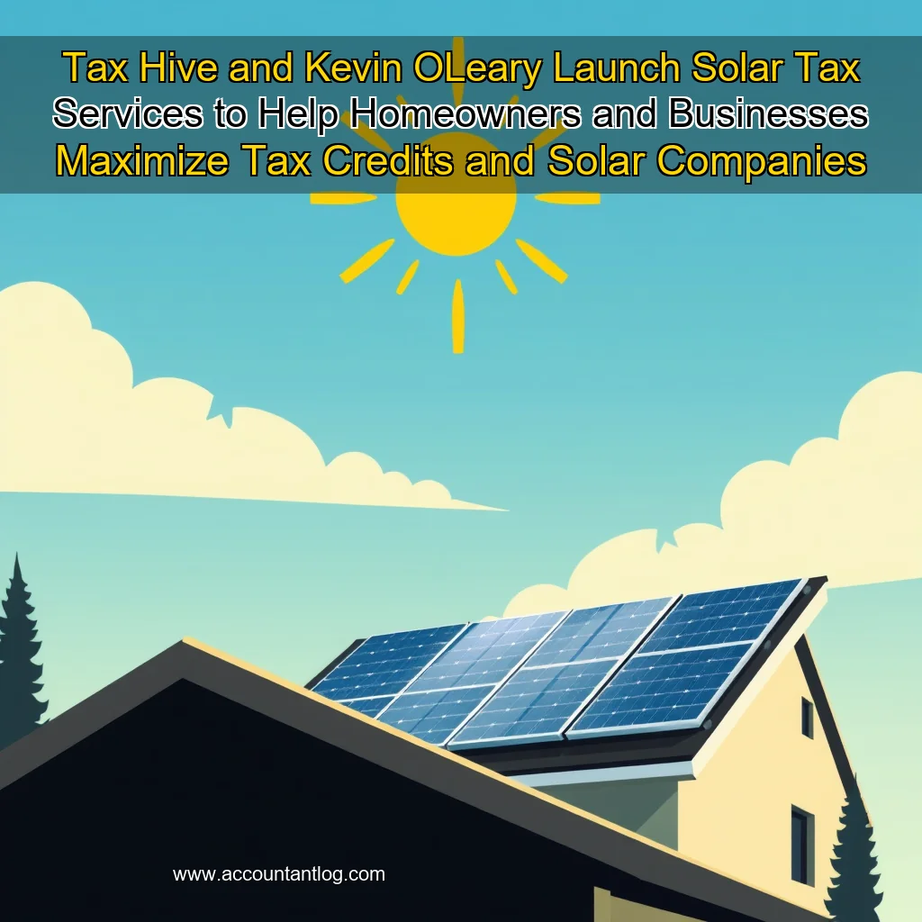 Artistic representation for Tax Hive and Kevin OLeary Launch Solar Tax Services to Help Homeowners and Businesses Maximize Tax Credits and Solar Companies Strengthen Customer Relationships