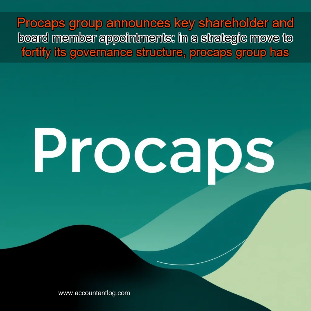 Artistic representation for Procaps group announces key shareholder and board member appointments: in a strategic move to fortify its governance structure, procaps group has made significant appointments. the company has appointed a new chairman, john smith, and a new board member, jane doe.