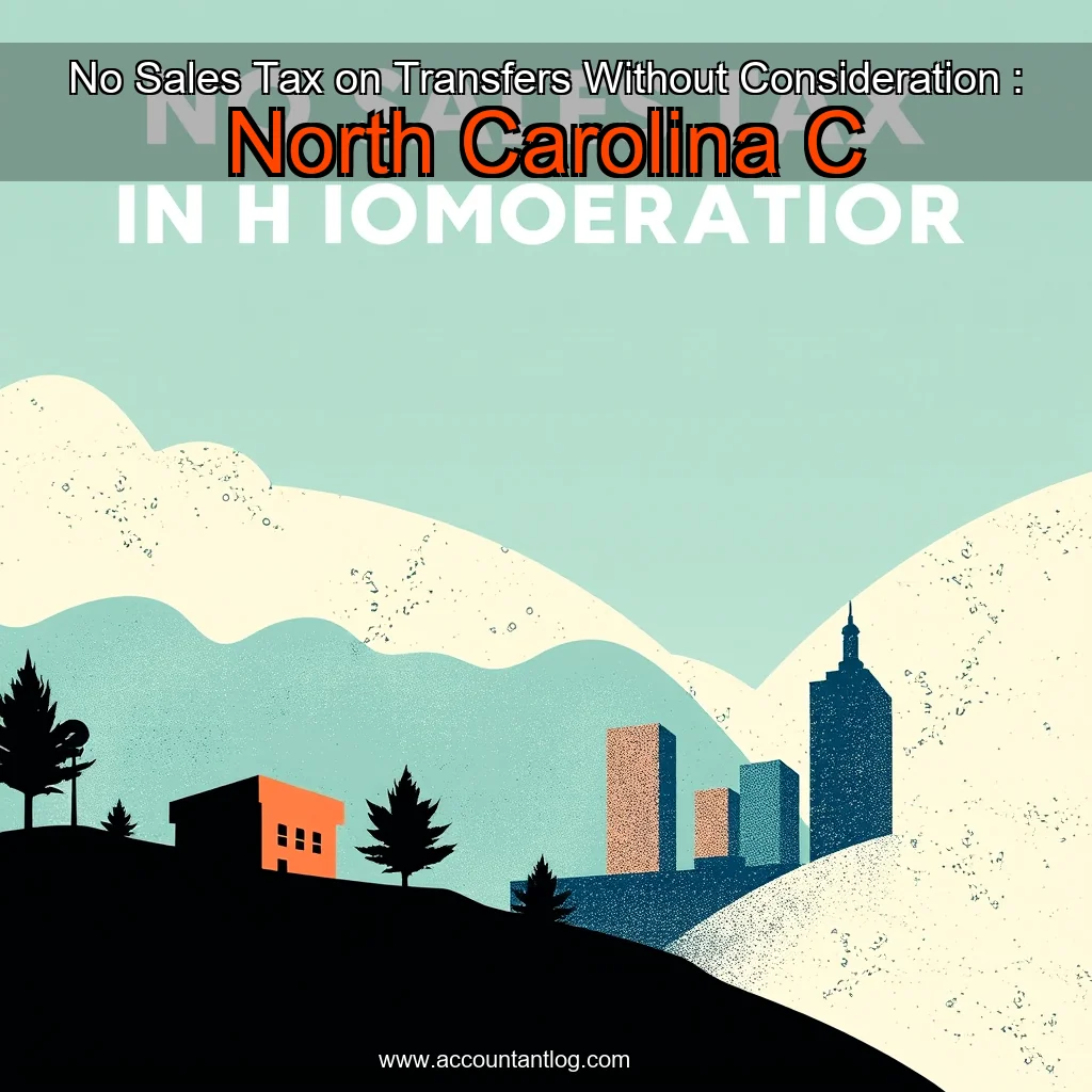 Artistic representation for No Sales Tax on Transfers Without Consideration : North Carolina C