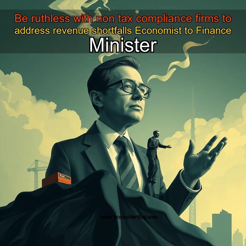 Artistic representation for Be ruthless with non tax compliance firms to address revenue shortfalls Economist to Finance Minister