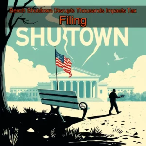 Artistic representation for Bench Shutdown Disrupts Thousands Impacts Tax Filing