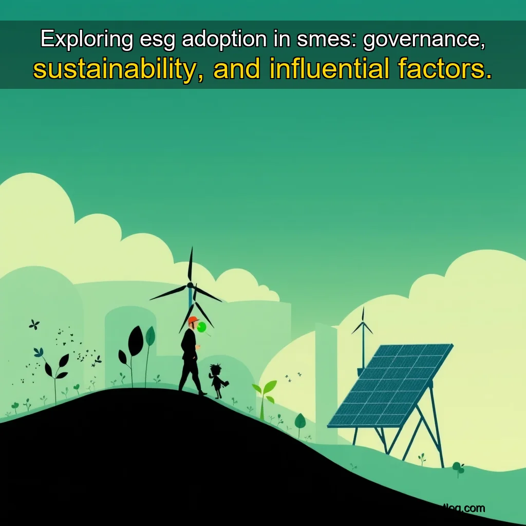 Artistic representation for Exploring esg adoption in smes: governance, sustainability, and influential factors.