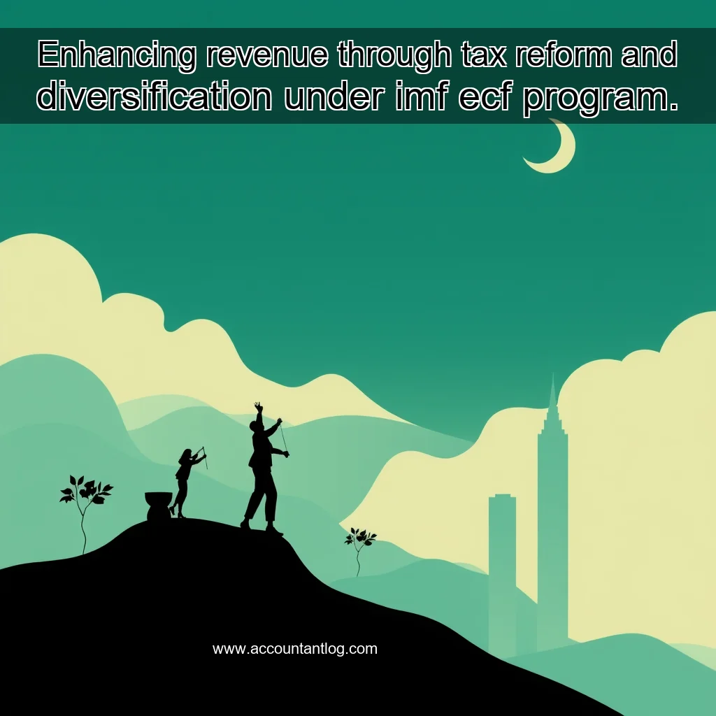 Artistic representation for Enhancing revenue through tax reform and diversification under imf ecf program.
