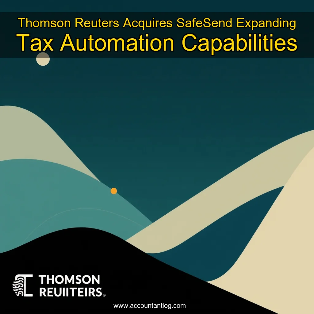 Artistic representation for Thomson Reuters Acquires SafeSend Expanding Tax Automation Capabilities