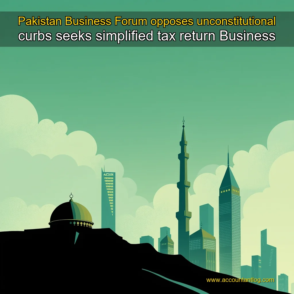 Artistic representation for Pakistan Business Forum opposes unconstitutional curbs seeks simplified tax return Business