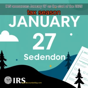 Artistic representation for IRS announces January 27 as the start of the 2025 tax season