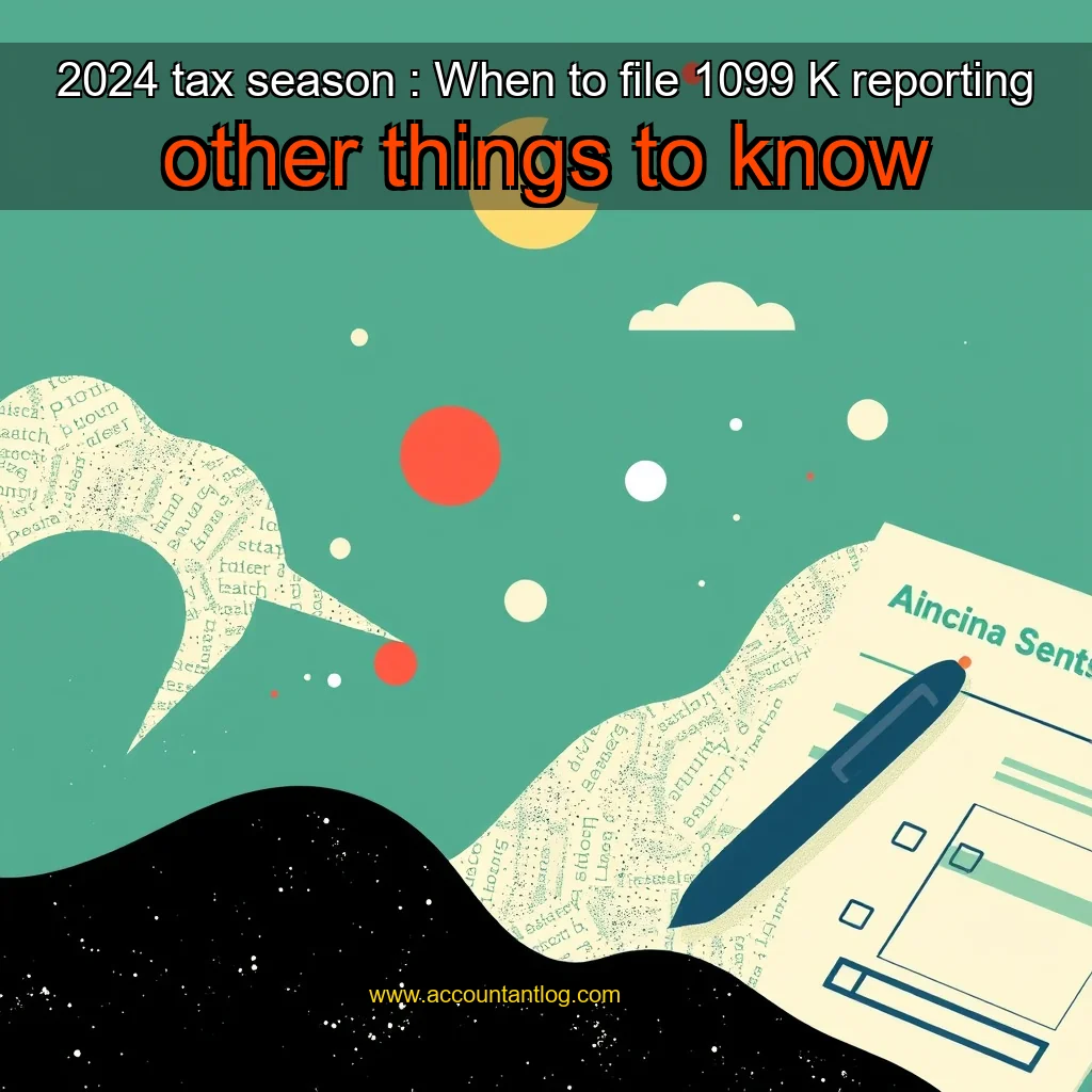 Artistic representation for 2024 tax season : When to file 1099 K reporting other things to know