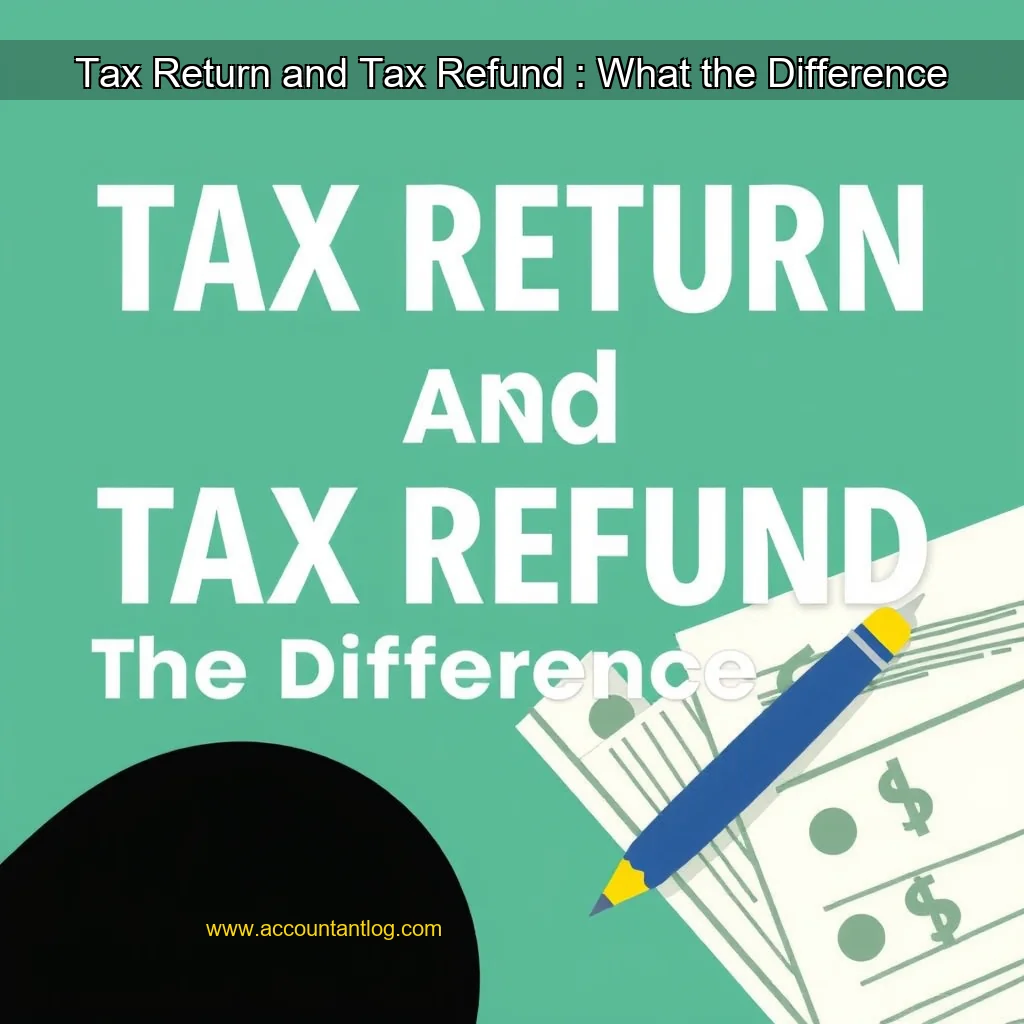 Artistic representation for Tax Return and Tax Refund : What the Difference