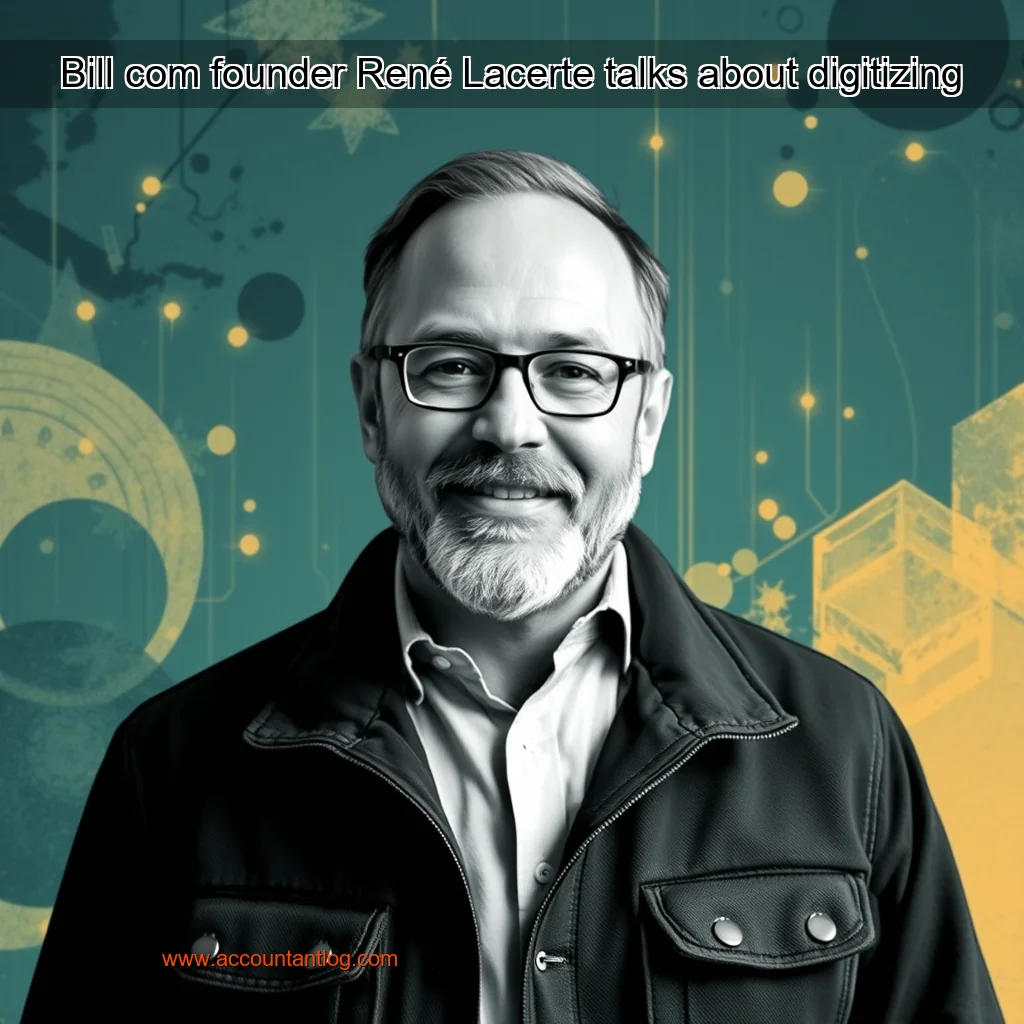 Artistic representation for Bill com founder René Lacerte talks about digitizing