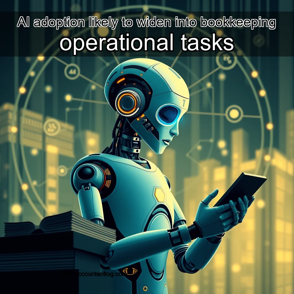 Artistic representation for AI adoption likely to widen into bookkeeping operational tasks