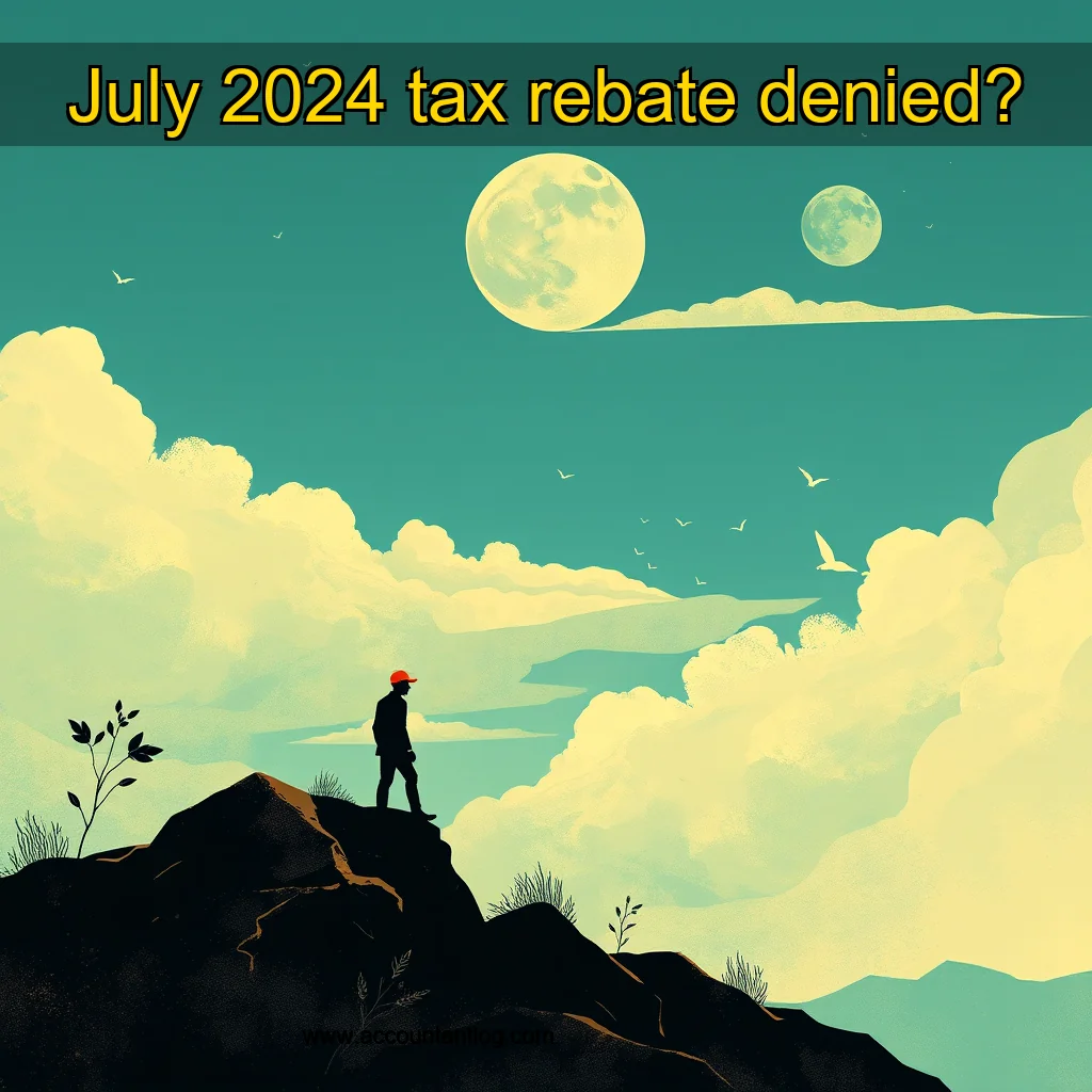 Artistic representation for July 2024 tax rebate denied?