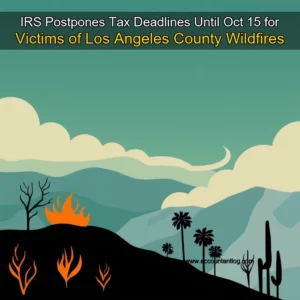 Artistic representation for IRS Postpones Tax Deadlines Until Oct 15 for Victims of Los Angeles County Wildfires