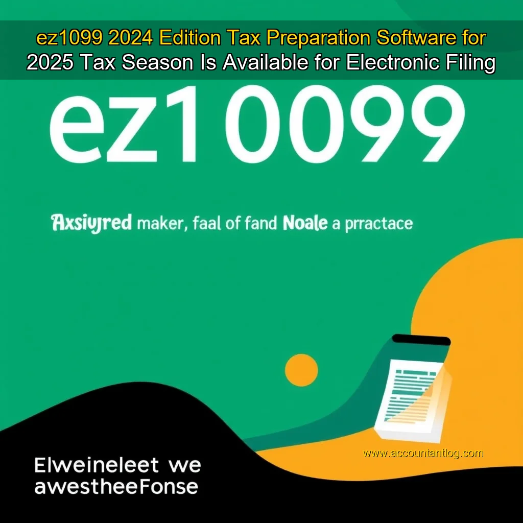 Artistic representation for ez1099 2024 Edition Tax Preparation Software for 2025 Tax Season Is Available for Electronic Filing