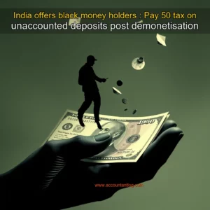 Artistic representation for India offers black money holders : Pay 50 tax on unaccounted deposits post demonetisation