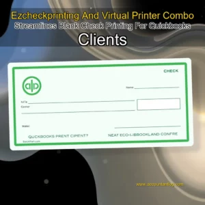 Artistic representation for Ezcheckprinting And Virtual Printer Combo Streamlines Blank Check Printing For Quickbooks Clients