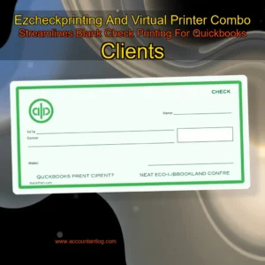 Artistic representation for Ezcheckprinting And Virtual Printer Combo Streamlines Blank Check Printing For Quickbooks Clients