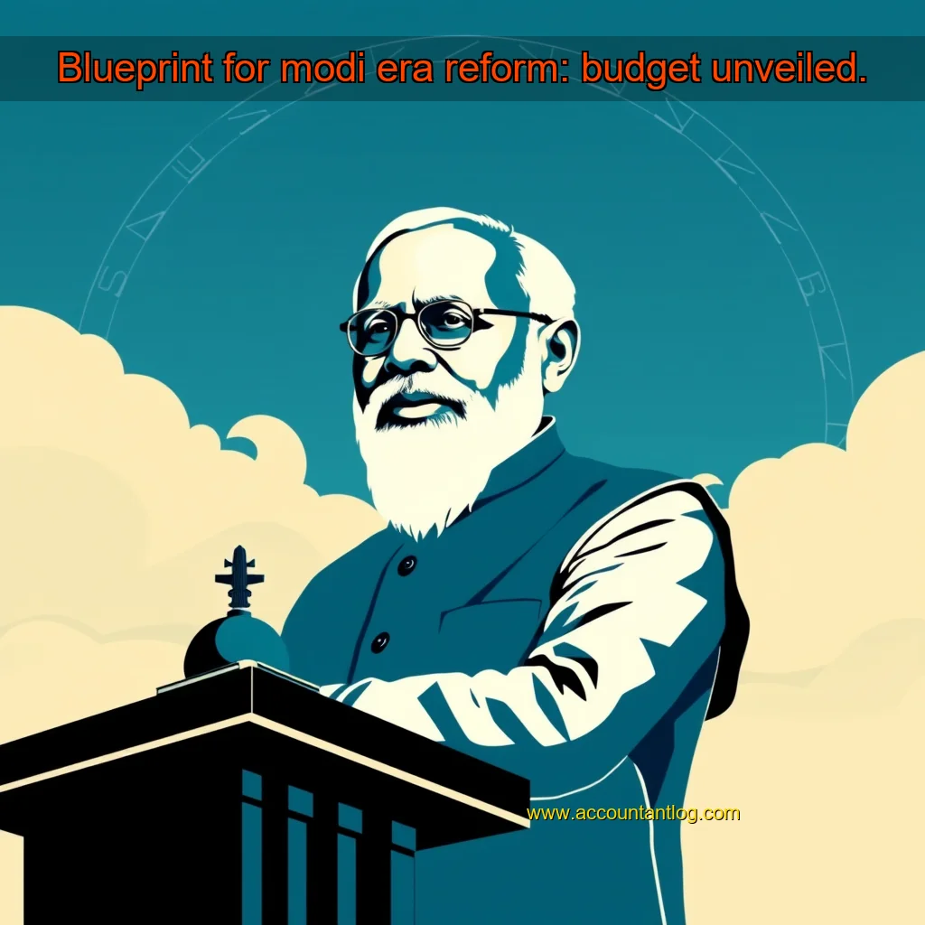 Artistic representation for Blueprint for modi era reform: budget unveiled.