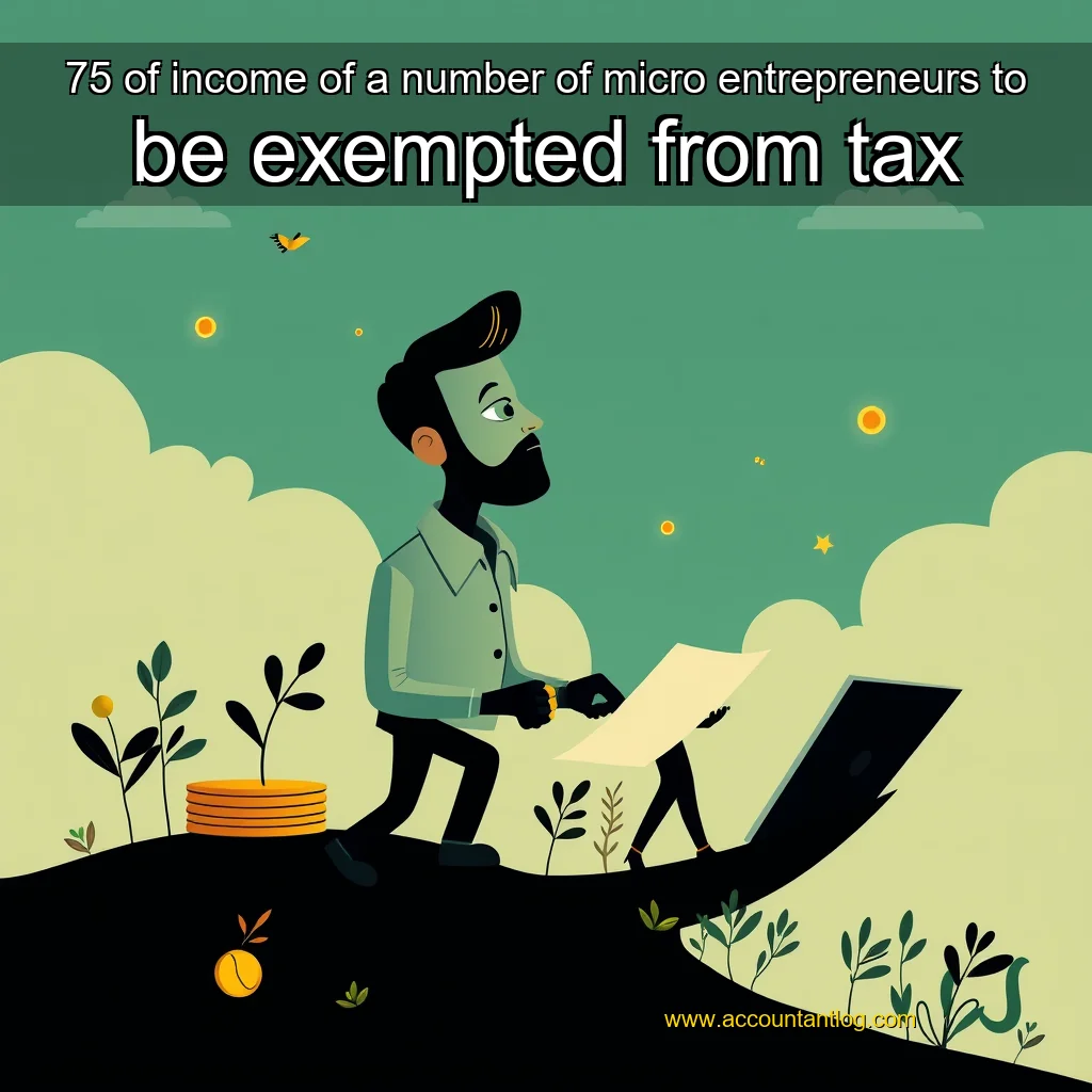 Artistic representation for 75 of income of a number of micro entrepreneurs to be exempted from tax