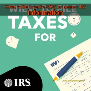 Artistic representation for When to file taxes for 2025 tax season IRS information