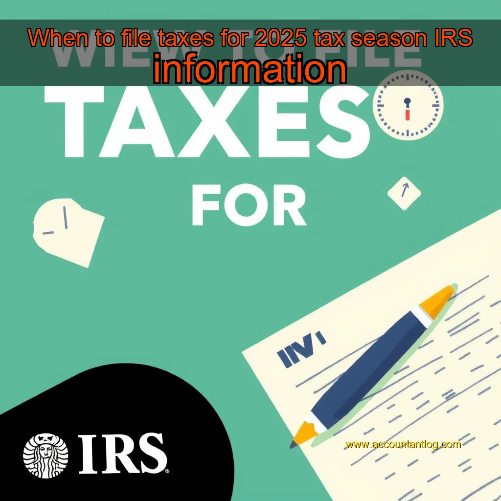 Artistic representation for When to file taxes for 2025 tax season IRS information
