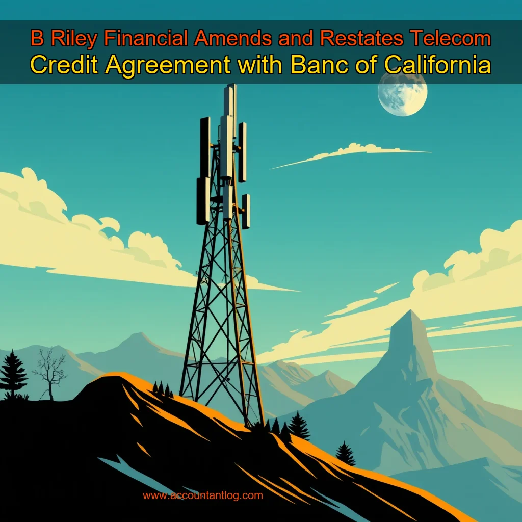 Artistic representation for B Riley Financial Amends and Restates Telecom Credit Agreement with Banc of California