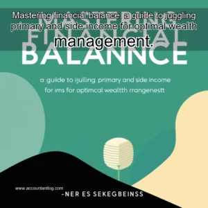 Artistic representation for Mastering financial balance: a guide to juggling primary and side income for optimal wealth management.