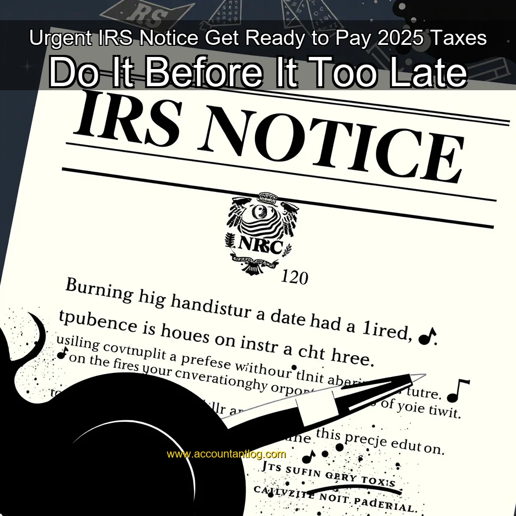 Artistic representation for Urgent IRS Notice Get Ready to Pay 2025 Taxes Do It Before It Too Late