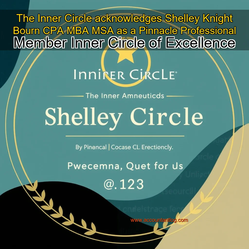 Artistic representation for The Inner Circle acknowledges Shelley Knight Bourn CPA MBA MSA as a Pinnacle Professional Member Inner Circle of Excellence