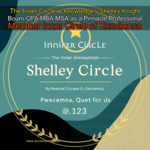 Artistic representation for The Inner Circle acknowledges Shelley Knight Bourn CPA MBA MSA as a Pinnacle Professional Member Inner Circle of Excellence