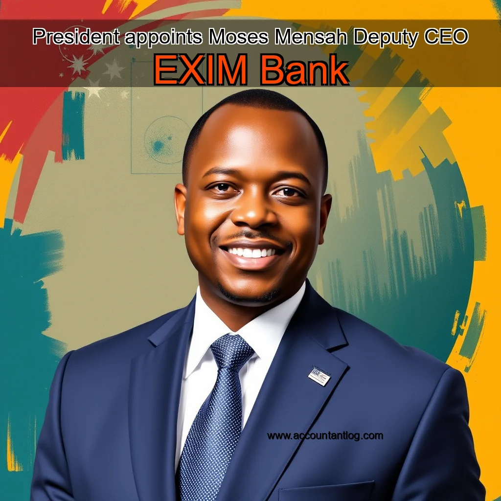 Artistic representation for President appoints Moses Mensah Deputy CEO EXIM Bank
