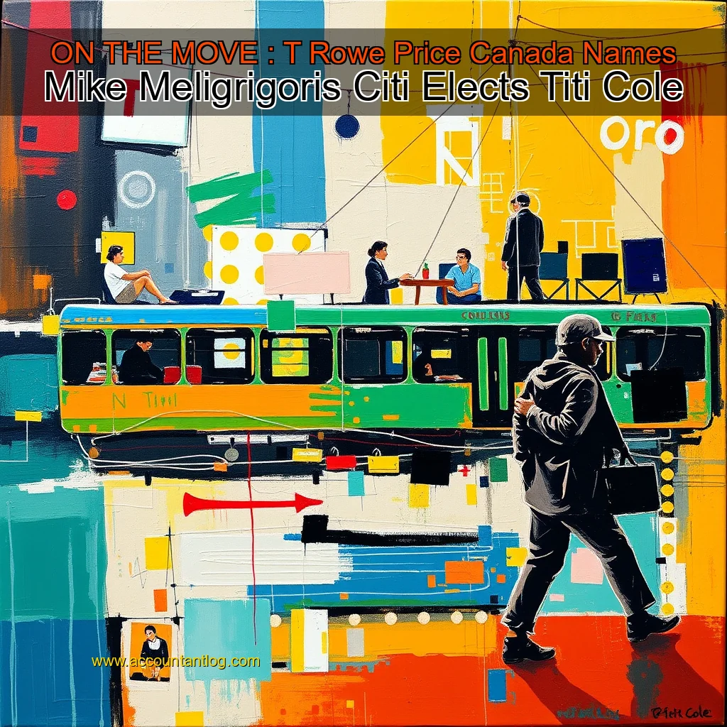 Artistic representation for ON THE MOVE : T Rowe Price Canada Names Mike Meligrigoris Citi Elects Titi Cole