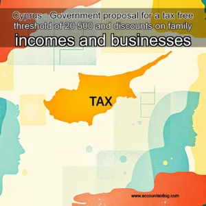 Artistic representation for Cyprus : Government proposal for a tax free threshold of 20 500 and discounts on family incomes and businesses