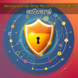 Artistic representation for Secure your tax filing: file early with reliable software!