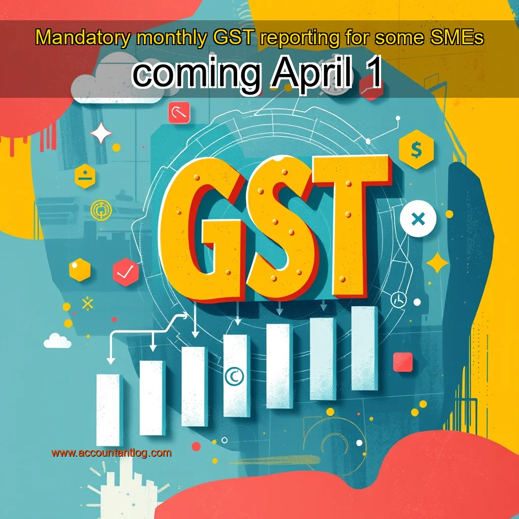 Artistic representation for Mandatory monthly GST reporting for some SMEs coming April 1