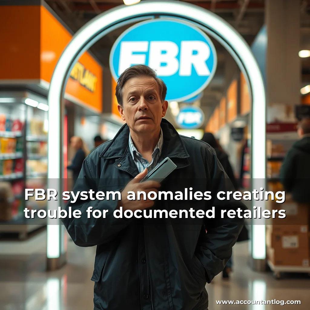 Artistic representation for FBR system anomalies creating trouble for documented retailers