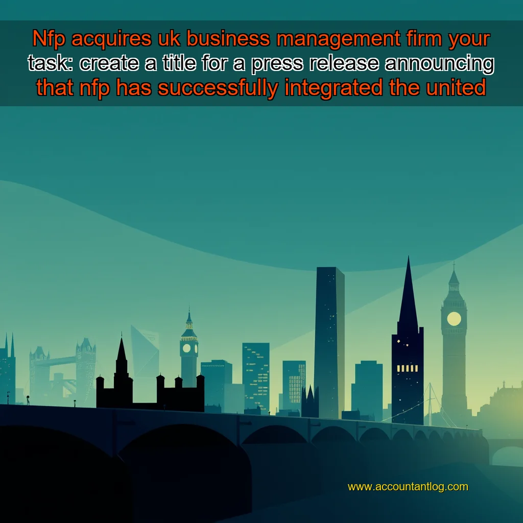 Artistic representation for Nfp acquires uk business management firm your task: create a title for a press release announcing that nfp has successfully integrated the united kingdom's business management firm into its operations.