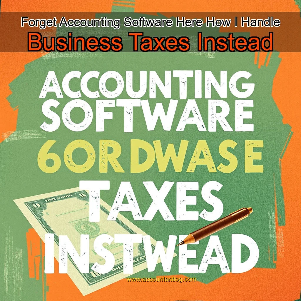 Artistic representation for Forget Accounting Software Here How I Handle Business Taxes Instead