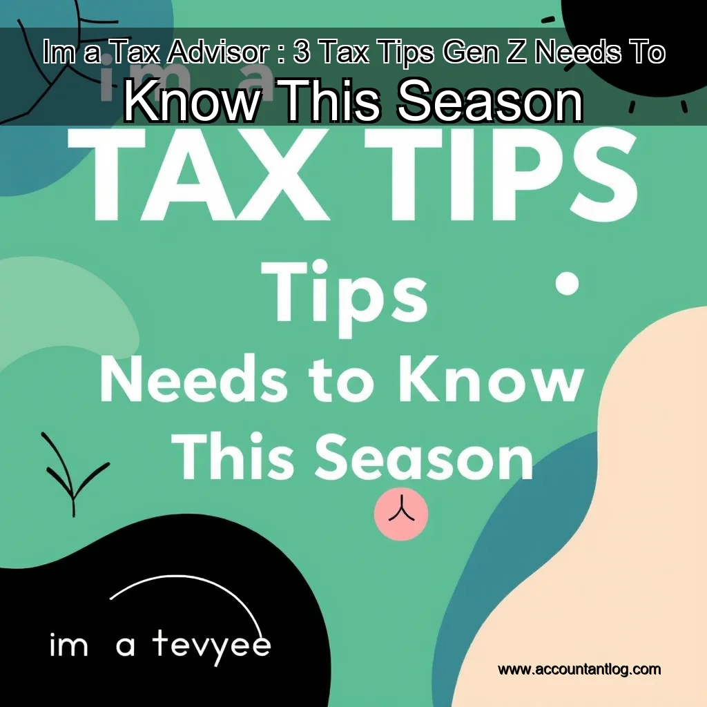 Artistic representation for Im a Tax Advisor : 3 Tax Tips Gen Z Needs To Know This Season