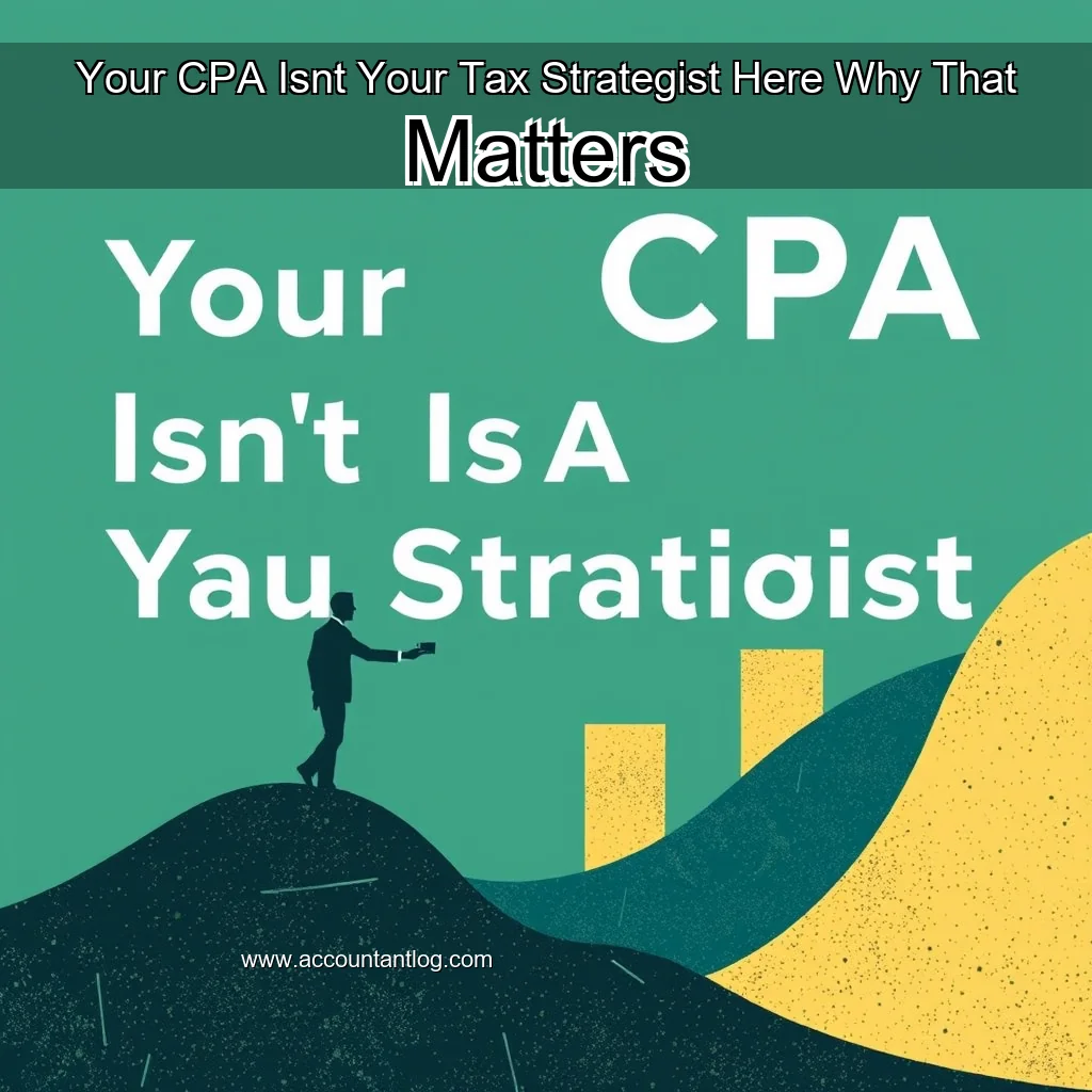 Artistic representation for Your CPA Isnt Your Tax Strategist Here Why That Matters