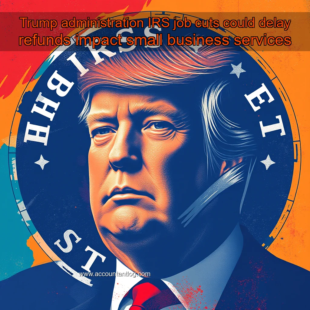 Artistic representation for Trump administration IRS job cuts could delay refunds impact small business services