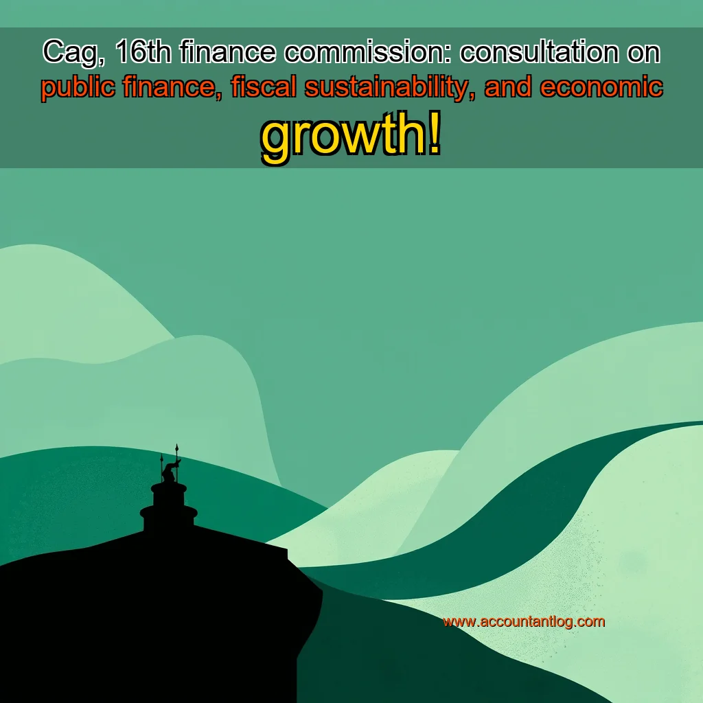 Artistic representation for Cag, 16th finance commission: consultation on public finance, fiscal sustainability, and economic growth!