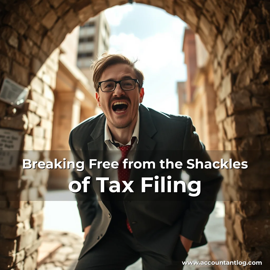 Artistic representation for Breaking Free from the Shackles of Tax Filing