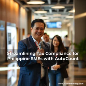 Artistic representation for Streamlining Tax Compliance for Philippine SMEs with AutoCount