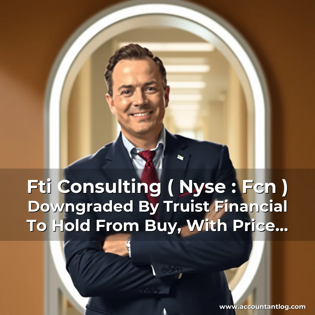 Artistic representation for Fti Consulting ( Nyse : Fcn ) Downgraded By Truist Financial To Hold From Buy, With Price Target At $8.