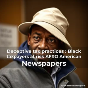 Artistic representation for Deceptive tax practices : Black taxpayers at risk AFRO American Newspapers