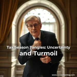 Artistic representation for Tax Season Tangles: Uncertainty and Turmoil