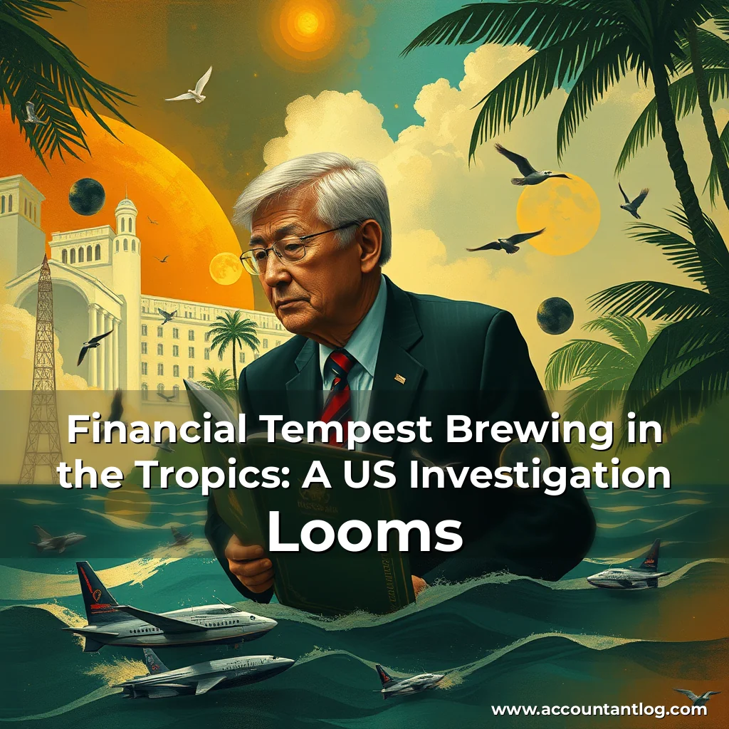 Artistic representation for Financial Tempest Brewing in the Tropics: A US Investigation Looms