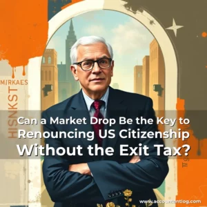 Artistic representation for Can a Market Drop Be the Key to Renouncing US Citizenship Without the Exit Tax?