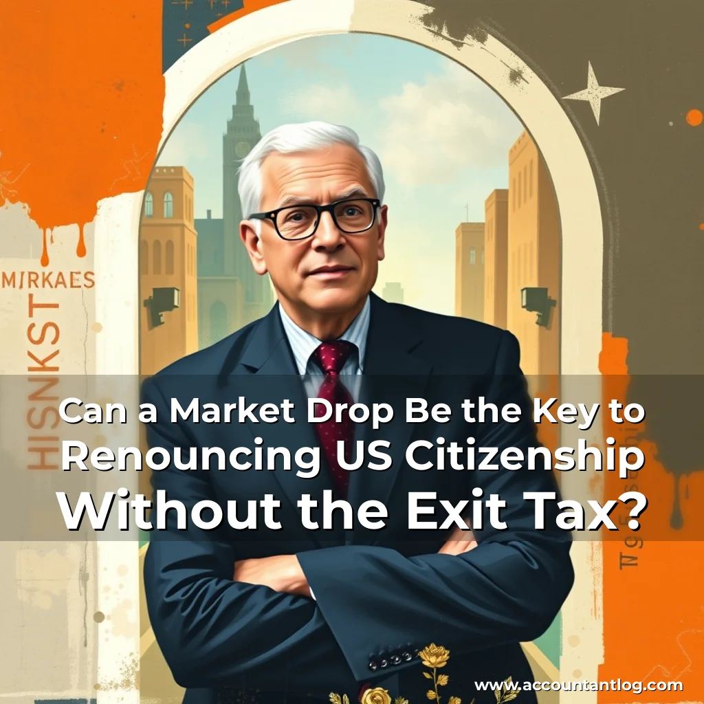 Artistic representation for Can a Market Drop Be the Key to Renouncing US Citizenship Without the Exit Tax?