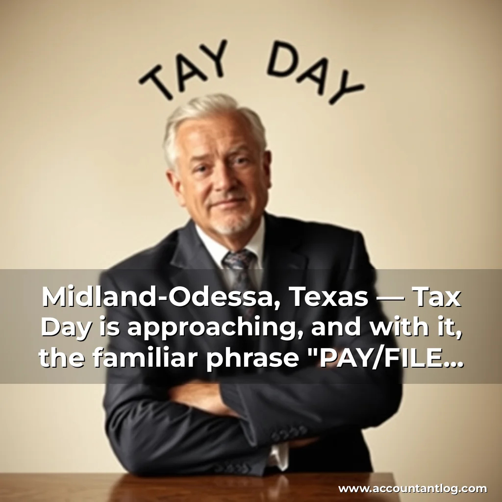 Artistic representation for Midland-Odessa, Texas — Tax Day is approaching, and with it, the familiar phrase "PAY/FILE YOUR TAXES!" echoes through the land